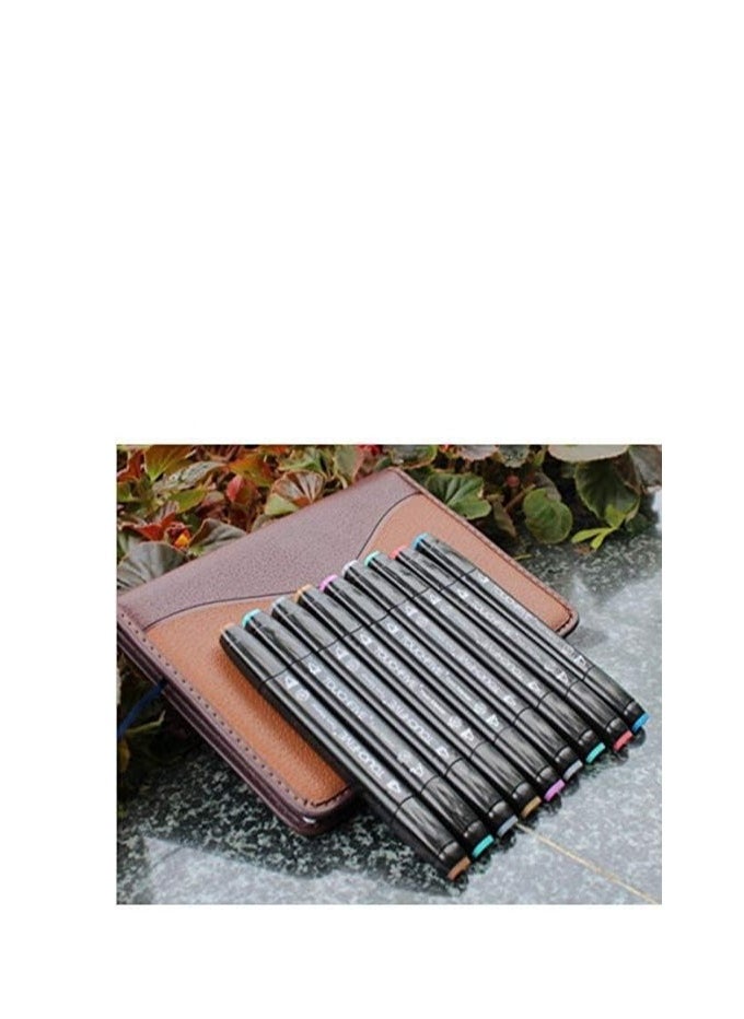 null - Teox Touch 5 Alcohol Based Manga Drawing Color Pens with Bag, Dual Tip Art Marker Pens, 80 Colors, W060015 - Image 1