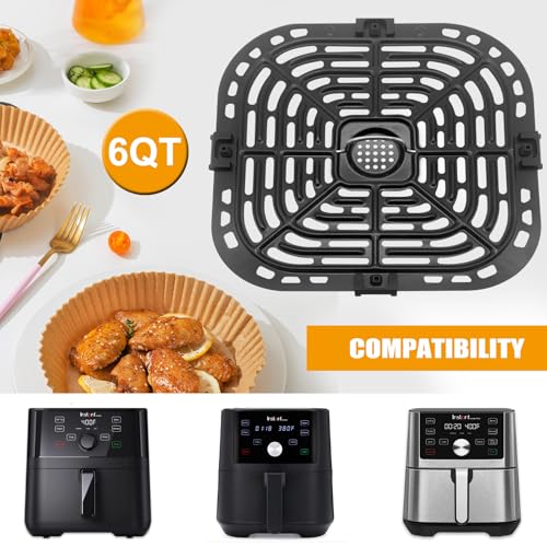 GXF Air Fryer Accessories for Instant Pot Vortex Plus 6 in 1 5.7QT 6 QT Gourmia GAF735 6 QT Air Fryer, Replacement Parts Tray Rack Grill Plate Grill Pan Crisper Plate, Dishwasher Safe - Image 4