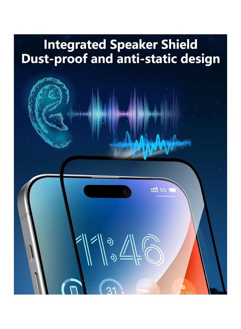 IPhone 16 Pro Max ESD Anti Static 9H Premium Tempered Glass Screen Protector With Black Frame - Image 3