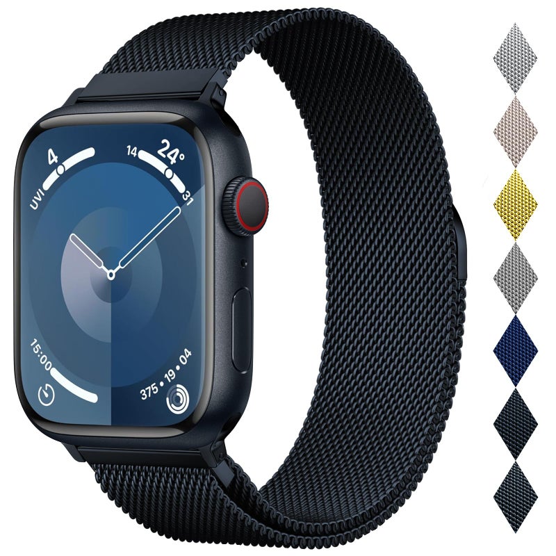 MARGE PLUS Stainless Steel Milanese Loop Compatible with Apple Watch Bands 46mm 44mm 45mm 49mm men and women, Magnetic Clasp Replacement for iWatch Ultra Series 11 10 9 8 7 SE 6 5 4 3 2 1 - Image 1