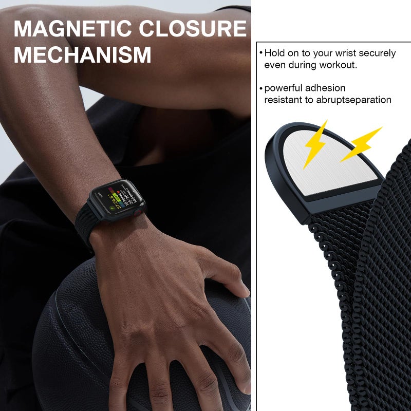 MARGE PLUS Stainless Steel Milanese Loop Compatible with Apple Watch Bands 46mm 44mm 45mm 49mm men and women, Magnetic Clasp Replacement for iWatch Ultra Series 11 10 9 8 7 SE 6 5 4 3 2 1 - Image 2