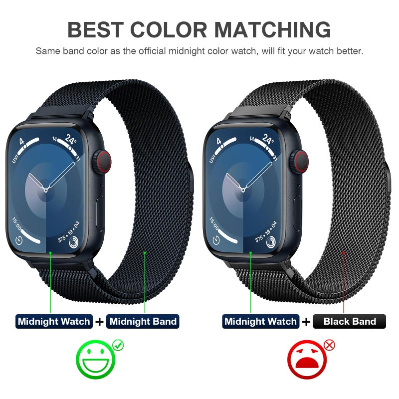 MARGE PLUS Stainless Steel Milanese Loop Compatible with Apple Watch Bands 46mm 44mm 45mm 49mm men and women, Magnetic Clasp Replacement for iWatch Ultra Series 11 10 9 8 7 SE 6 5 4 3 2 1 - Image 3