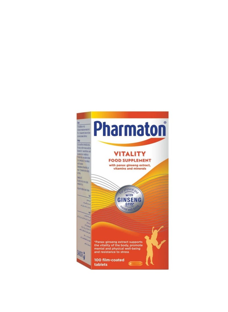 Pharmaton - Pharmaton Vitality Food Supplement 100 tablets - Image 1