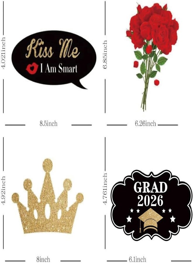 PADELO Happy Graduation 2026 Photo Booth Props 35pcs Funny Large Graduation Photo Props Class of 2026 Grad Decor with Sticks for Kids Boy Girl Women Men Graduation Party Favors Supplies Decorations - Image 3
