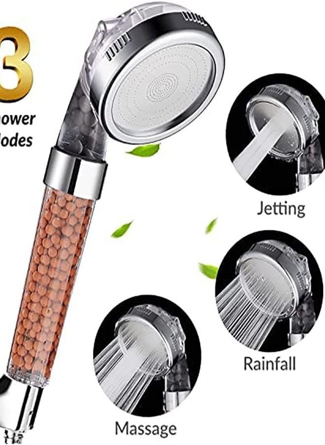 ecomcity - ecom city Filtered Shower Head for Hair Loss with Ionic balls and and 3 pressure modes. Handheld Shower - Image 1