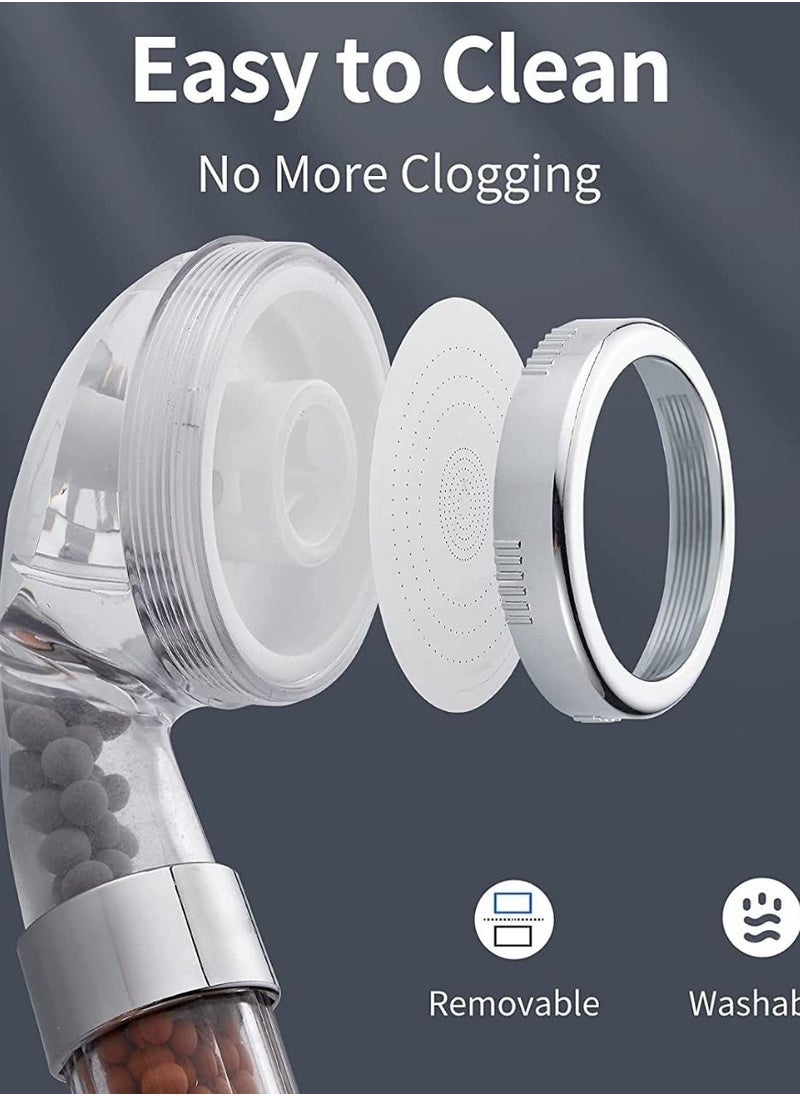 ecomcity - ecom city Filtered Shower Head for Hair Loss with Ionic balls and and 3 pressure modes. Handheld Shower - Image 1
