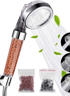 ecom city Filtered Shower Head for Hair Loss with Ionic balls and and 3 pressure modes. Handheld Shower
