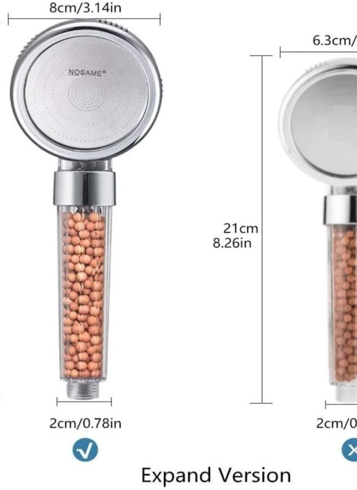 ecomcity - ecom city Filtered Shower Head for Hair Loss with Ionic balls and and 3 pressure modes. Handheld Shower - Image 1