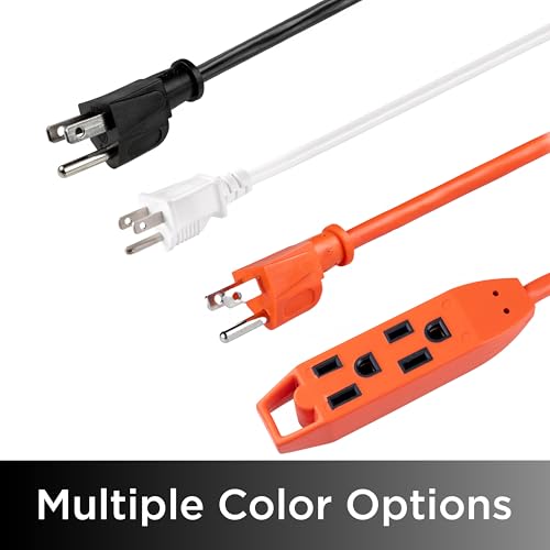 UltraPro 9 Ft Outdoor Extension Cord 3 Outlet Power Strip Short Extension Cord with Multiple Outlets Grounded Heavy Duty Power Cord 16 Gauge ETL Listed Orange 51927 - Image 4