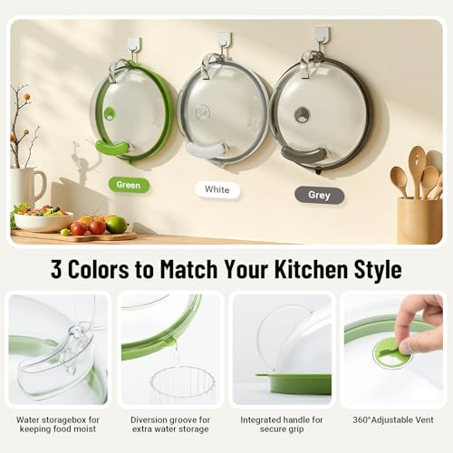 Bobomoment Microwave Splatter Cover with Water Steamer, Upgraded Microwave Cover for Food with Handle, Clear Plate Covers, Splatter Guard, Kitchen Essentials Gadgets, House Warming Gifts New Home, 10 Inch - Image 3