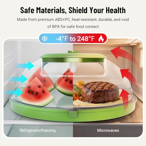 Bobomoment Microwave Splatter Cover with Water Steamer, Upgraded Microwave Cover for Food with Handle, Clear Plate Covers, Splatter Guard, Kitchen Essentials Gadgets, House Warming Gifts New Home, 10 Inch - Image 5