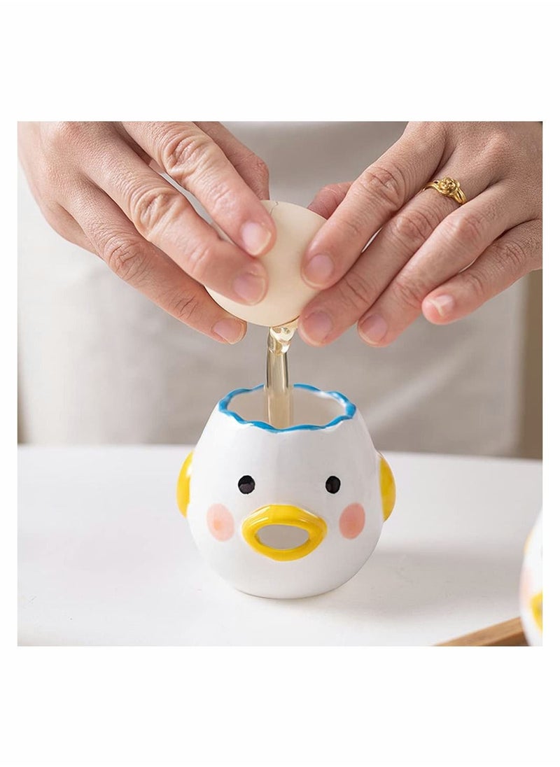 SYOSI Egg Separator, Cartoon Vomiting Chicken Egg White Separator Novelty Funny Portable Kitchen Gadgets Baking Tool Egg White for Kitchen, Bakery, Ceramics (1Pcs, Yellow)  - Image 3