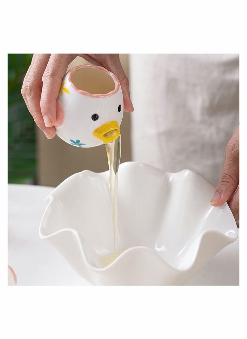 SYOSI Egg Separator, Cartoon Vomiting Chicken Egg White Separator Novelty Funny Portable Kitchen Gadgets Baking Tool Egg White for Kitchen, Bakery, Ceramics (1Pcs, Yellow)  - Image 4