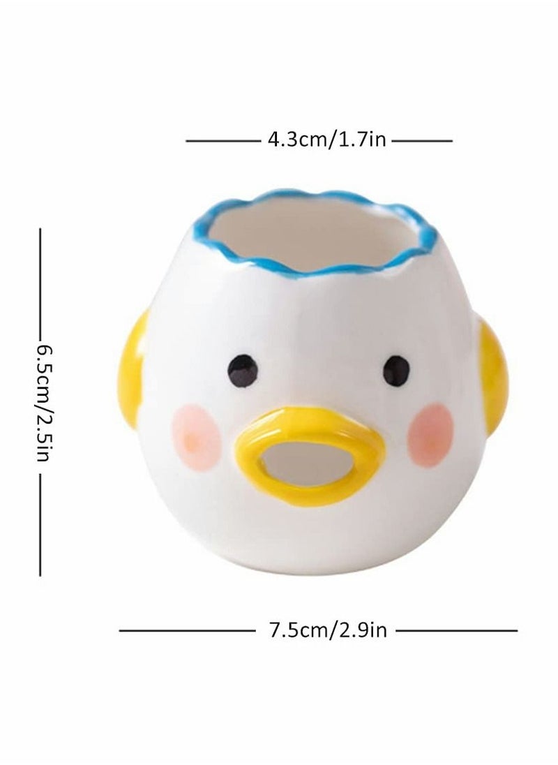 SYOSI Egg Separator, Cartoon Vomiting Chicken Egg White Separator Novelty Funny Portable Kitchen Gadgets Baking Tool Egg White for Kitchen, Bakery, Ceramics (1Pcs, Yellow)  - Image 2