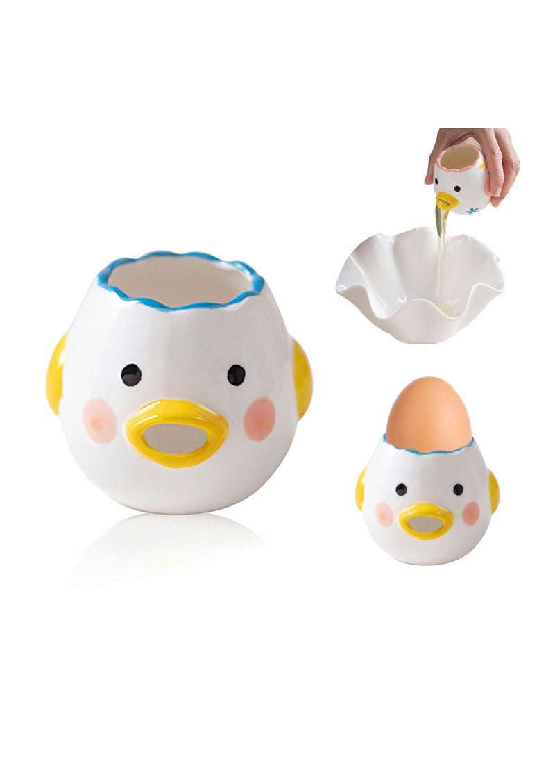 SYOSI Egg Separator, Cartoon Vomiting Chicken Egg White Separator Novelty Funny Portable Kitchen Gadgets Baking Tool Egg White for Kitchen, Bakery, Ceramics (1Pcs, Yellow)  - Image 1