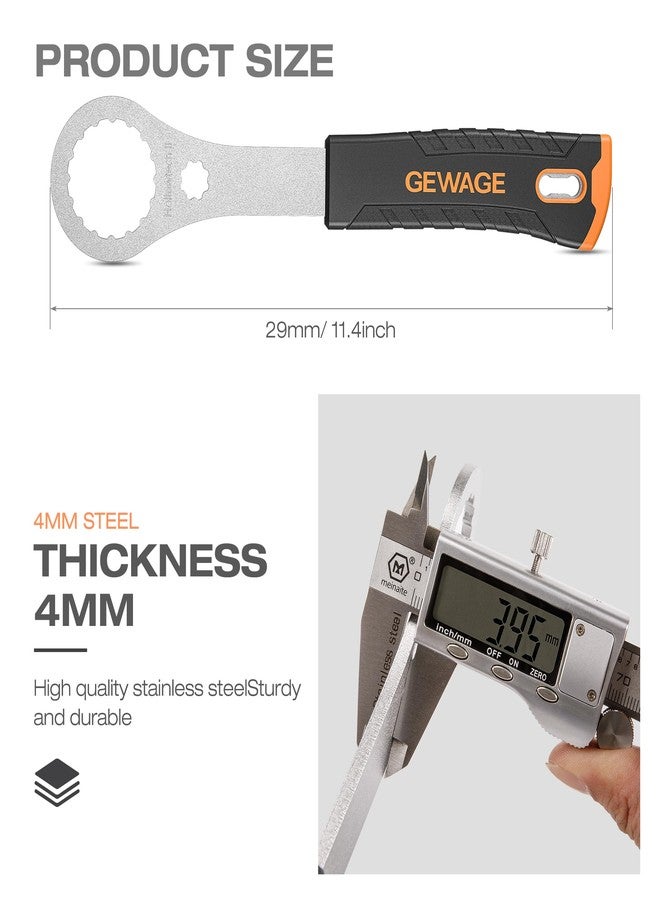 GEWAGE Bicycle Bottom Bracket Tool - Bottom Bracket Removal Install Tool Compatible with Shimano Hollowtech II/BB9000, BBR60,12X46MM - BB Remover with Crank cap wrench (FIT HOLLOWTECHII) - Image 3