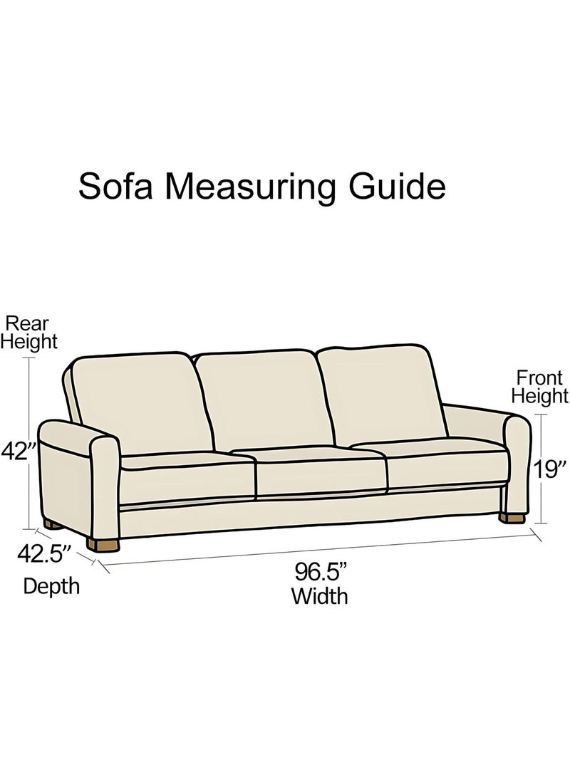 المي هومي غطاء شفاف سميك مقاوم للماء للأريكة (3 مقاعد)، واقي بلاستيكي قوي لحماية الكنبة من خدوش الحيوانات الأليفة والغبار والانسكابات، غطاء أريكة شفاف، ‎96×42×42 بوصة (244×106.7×106.7 سم) - Image 3
