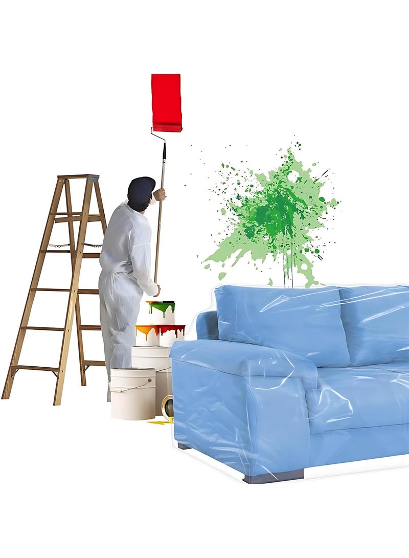 المي هومي غطاء شفاف سميك مقاوم للماء للأريكة (3 مقاعد)، واقي بلاستيكي قوي لحماية الكنبة من خدوش الحيوانات الأليفة والغبار والانسكابات، غطاء أريكة شفاف، ‎96×42×42 بوصة (244×106.7×106.7 سم) - Image 2