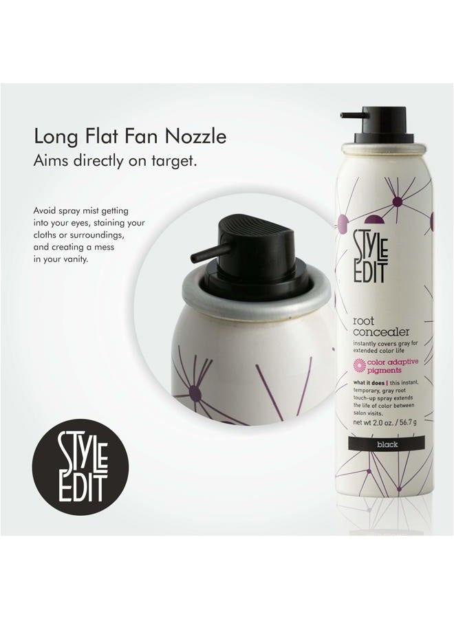 Style Edit Root Concealer Touch Up Spray | Instantly Covers Grey Roots | Professional Salon Quality Cover Up Hair Products for Women |Black 2 Ounce (Pack of 3) - Image 3
