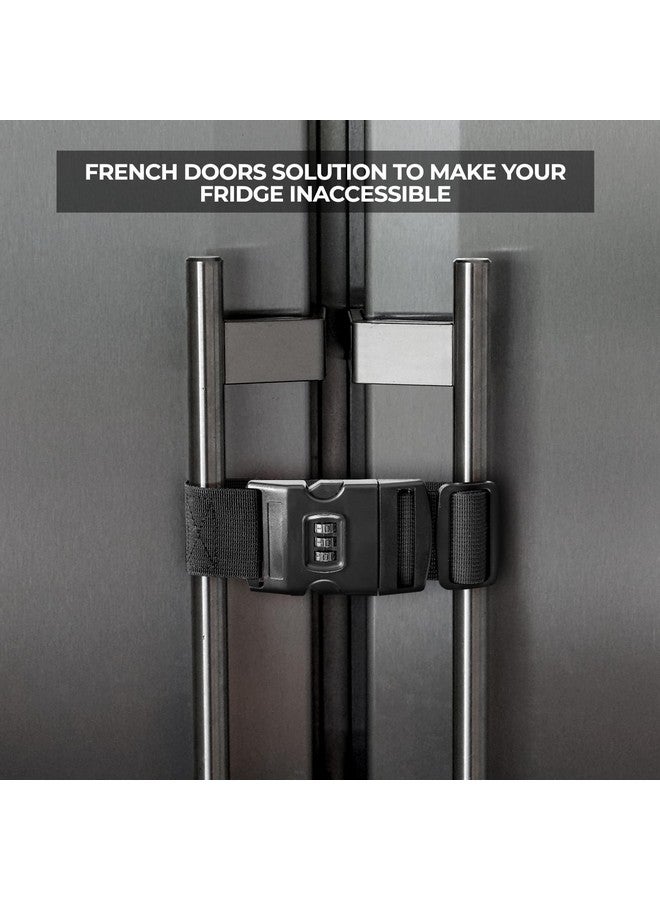 Lion Locks قفل ثلاجة للأطفال والبالغين، (عبوة 2) قفل ثلاجة بأبواب فرنسية، قفل ثلاجة قابل للتعديل للأطفال، toddlers، والبالغين، قفل ثلاجة ذو بابين، تركيب سهل - Image 4