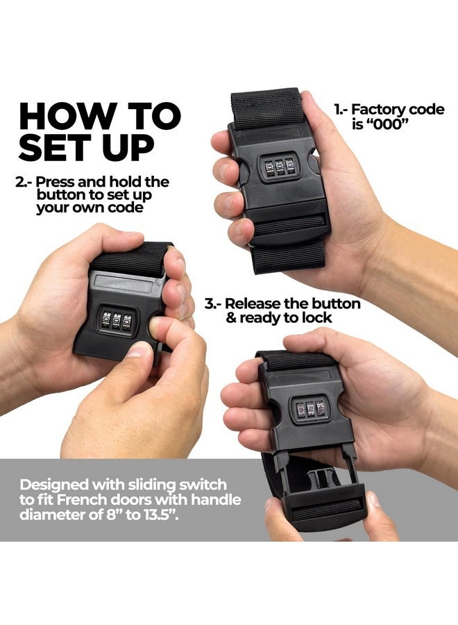 Lion Locks قفل ثلاجة للأطفال والبالغين، (عبوة 2) قفل ثلاجة بأبواب فرنسية، قفل ثلاجة قابل للتعديل للأطفال، toddlers، والبالغين، قفل ثلاجة ذو بابين، تركيب سهل - Image 3