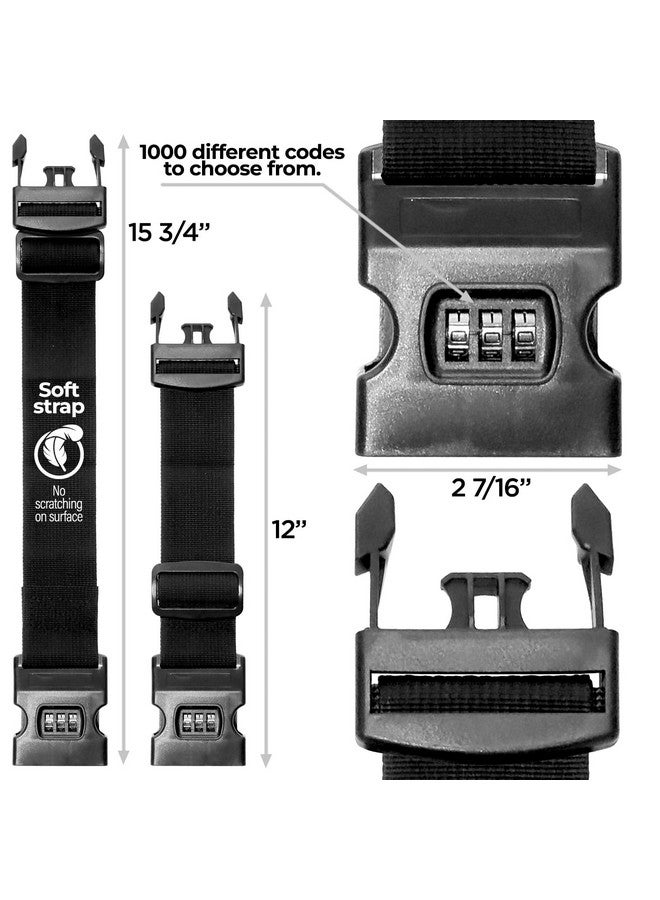 Lion Locks قفل ثلاجة للأطفال والبالغين، (عبوة 2) قفل ثلاجة بأبواب فرنسية، قفل ثلاجة قابل للتعديل للأطفال، toddlers، والبالغين، قفل ثلاجة ذو بابين، تركيب سهل - Image 2