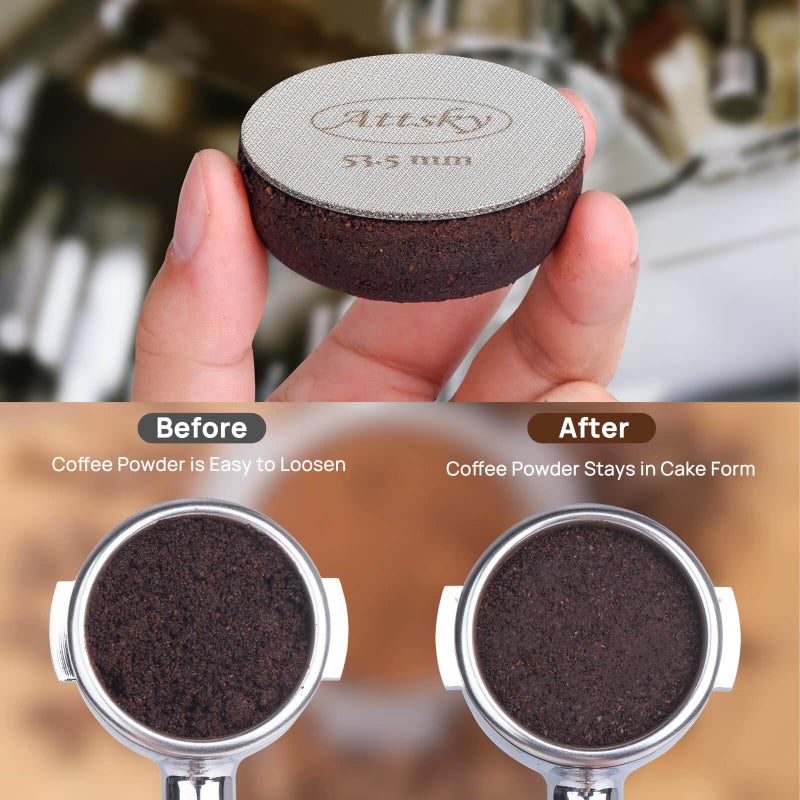 Attsky 53.5Mm Espresso Puck Screen  Espresso Filter For 54Mm Portafilter Filter Basket  Reusable Espresso Screen With 1.7Mm Thickness 150M 316 Stainless Steel - Image 3