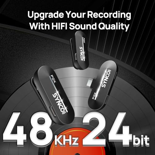 SYNCO Wireless Microphone for iPhone 15/16/17 & Android, 48kHz/24-bit, HiFi Sound Quality, P2XT Mini Microphone for Tiktok, YouTube, Streaming, Vlog Video Recording, USB-C Devices - Image 2