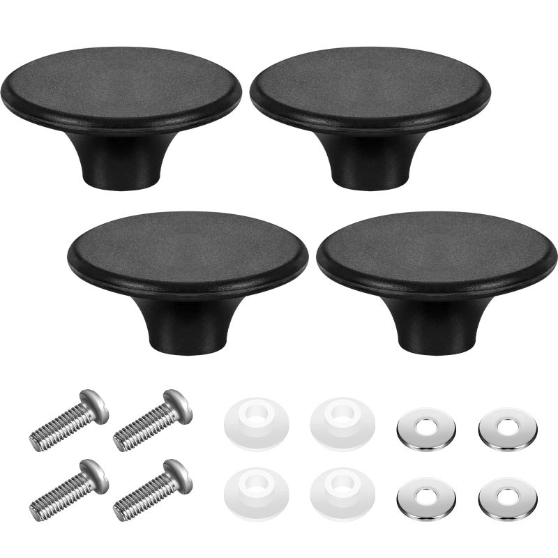 Hotop 4 Sets Le Creuset Knob Replacement Dutch Oven Knob Bakelite Replacement Pot Lid Handle Compatible with Le Creuset, Aldi, Lodge and Other Enameled Dutch Oven, Black - Image 1