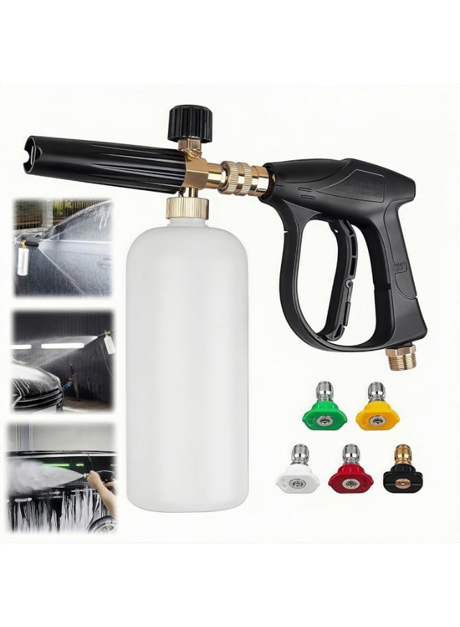 WALALLA High Pressure Cleaning Spray with 5 Power Washer Sprayer Nozzles & Foam Kit, Foam Dual Connector, Dual Purpose Switch Spray,Accessory for Car Washing,for Pressure Washer - Image 1
