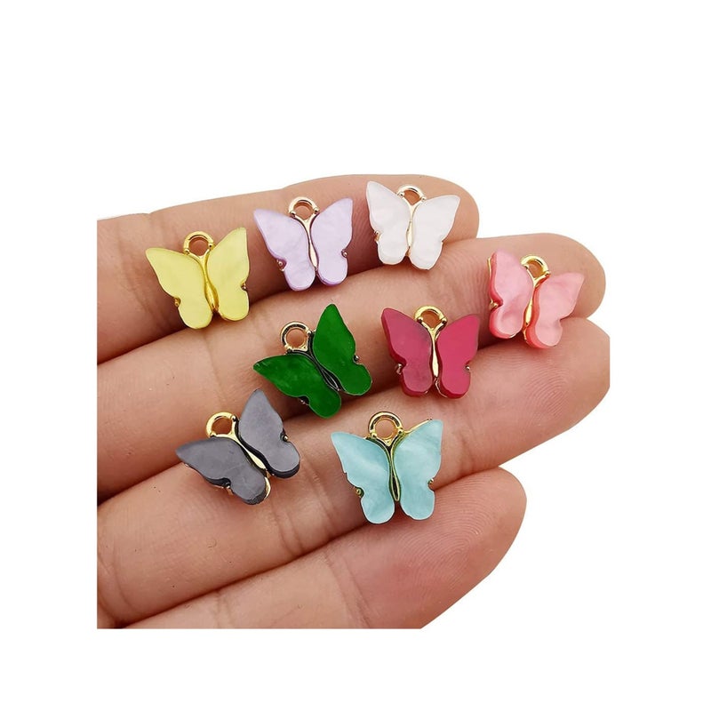 SOLARAE 24PCS Butterfly Charms Assorted Gold New Tiny Acrylic for Jewelry Making Necklace Bracelet Earring, Lead and Nickel Free, Cute, 12 x 12mm, Fashion, Creative, Gorgeous and Classy - Image 3