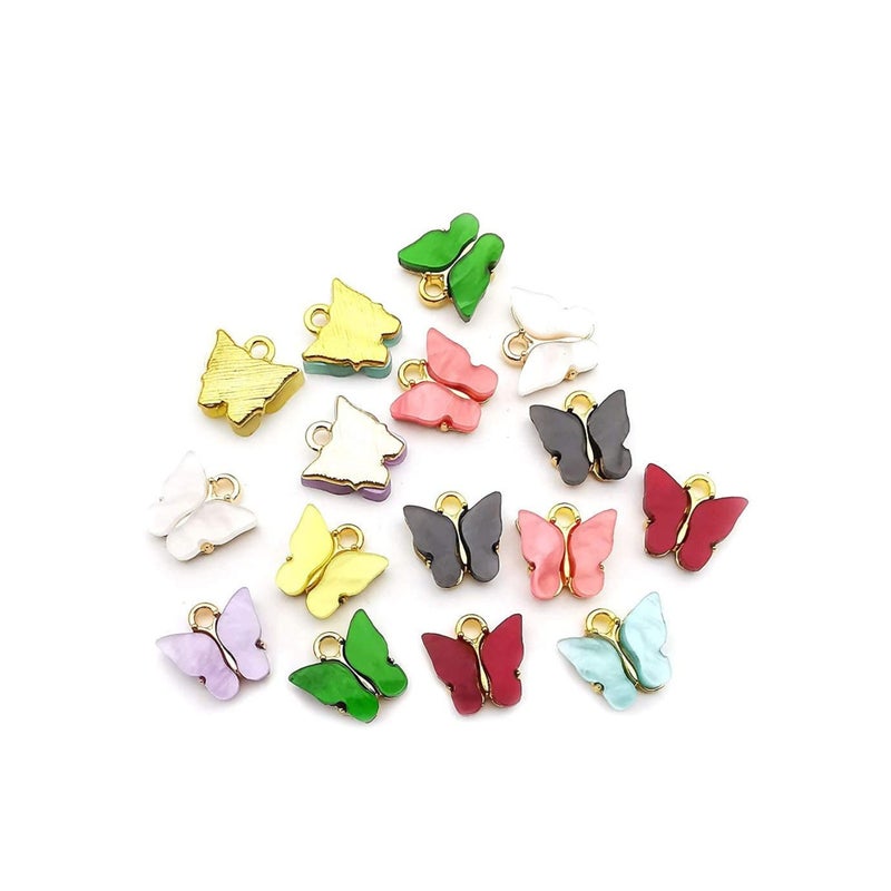 SOLARAE 24PCS Butterfly Charms Assorted Gold New Tiny Acrylic for Jewelry Making Necklace Bracelet Earring, Lead and Nickel Free, Cute, 12 x 12mm, Fashion, Creative, Gorgeous and Classy - Image 2