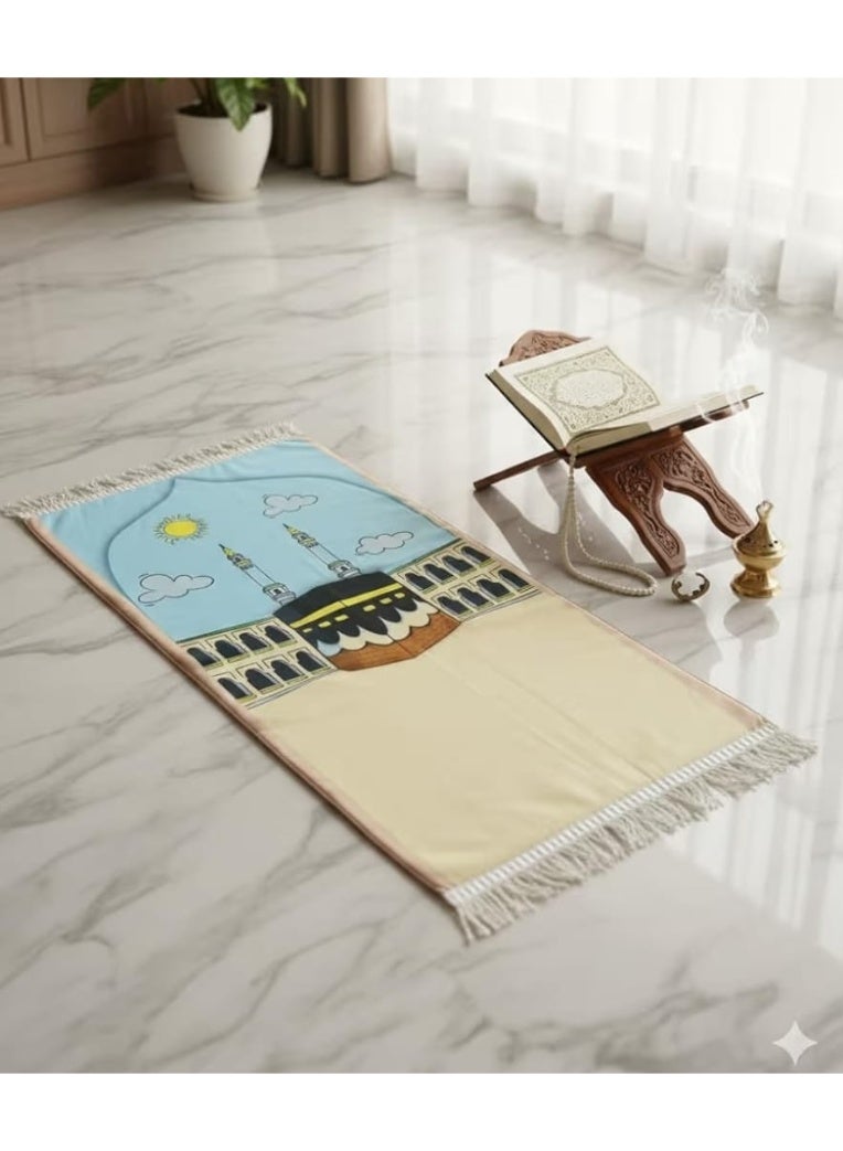 Padded Prayer Mat for Kids - Soft & Comfortable Knee Support, 2cm Thick Foam Rug, Non-Slip Base, Premium Quality, Perfect Educational Gift for Boys and Girls.