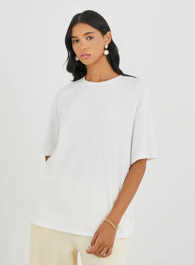 Take Two Graphic Print Round Neck Oversized T-Shirt