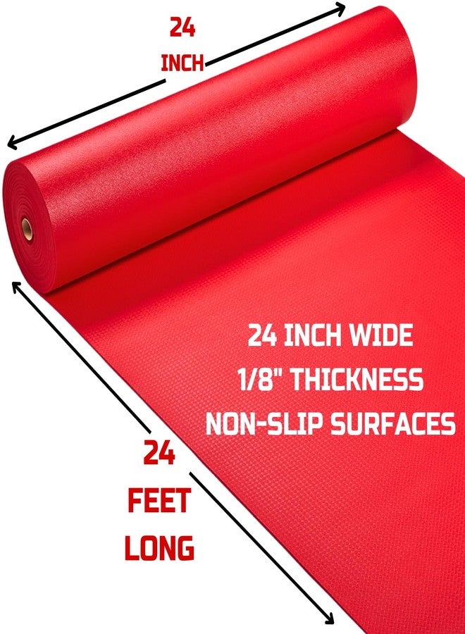 ONREVA Tool Box Liner 24 inch Wide x 24 ft Large, Thick Heavy Duty Toolbox Drawer Liners, Rolling Tool Chest Foam Mat, Shelf Rubber Mat, Non-Slip Organizer Pad for Cabinet Workbench, Red - Image 2