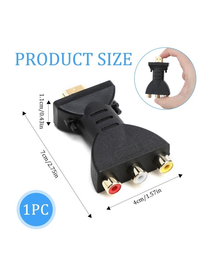 2 pcs HDMI to AV RGB RCA Converter, HDMI to 3 RGB Adapter, Component Connector 1080P High Definition Video Audio Adapter Digital Signal Converter for TV Laptop Xbox PS2 PS3 Camera DVD - Image 2