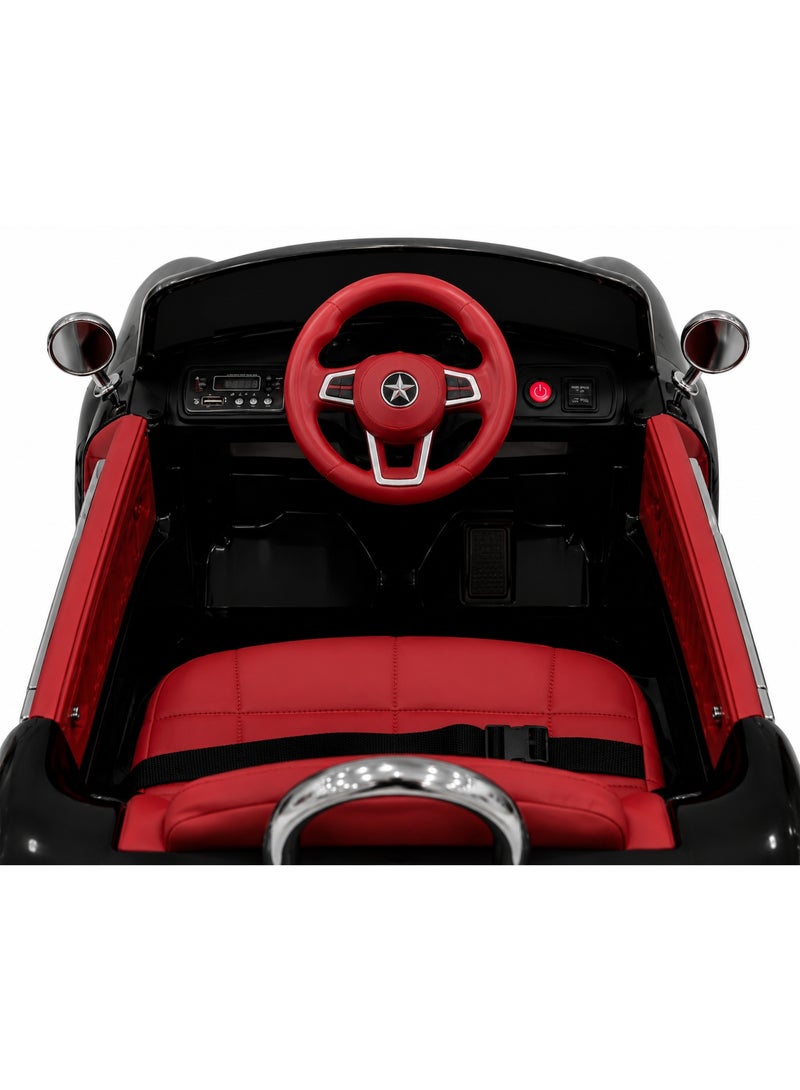 Kids Electric Ride On Car with 2.4G Remote Control, 12V Rechargeable Battery, LED Lights, Bluetooth, USB Music - Classic Luxury Design - Image 4