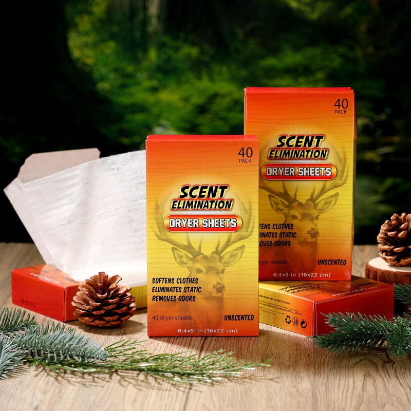 Wovnet 4 Packs 160 Sheet Scent Elimination Dryer Sheets for Hunting Scent Free Dryer Sheets Hunting Fabric Softener for All Fabrics Clothes(Modern) - Image 4