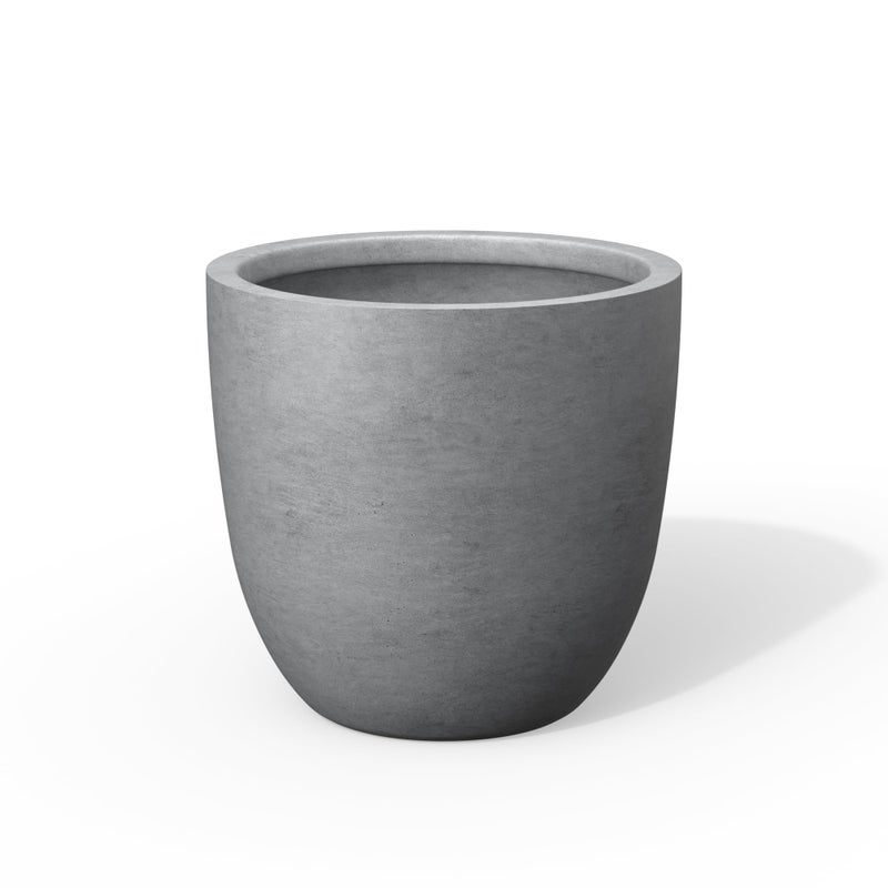 Kante Round Concrete Planter, Large Outdoor Indoor Garden Pots with Drainage Hole, 18-Inch Diameter Flower Pots for Patio, Garden and Home, Gray - Image 1