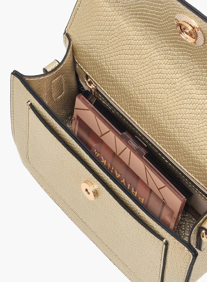 Le Confort Women Textured Satchel Bag with Magnetic Closure
