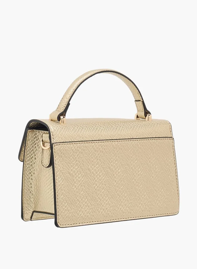 Le Confort Women Textured Satchel Bag with Magnetic Closure