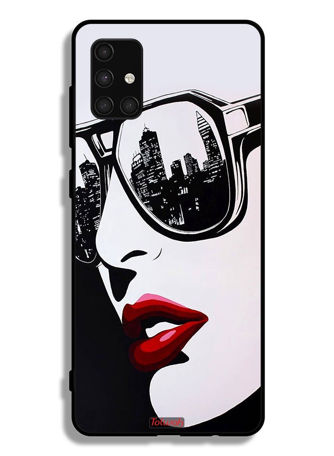 Tolwak Samsung Galaxy A71 4G Protective Case Cover Girl Face Abstract Art - Image 1