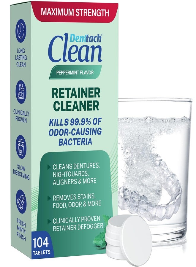 DENTTACH Retainer Cleaner Tablets, Cleaner, Retainer Cleanser and Defogger, Denture Cleaning Tablets, Deep Clean Retainers, Dentures, Aligners, Night Guard, 5 Month Supply - Image 1