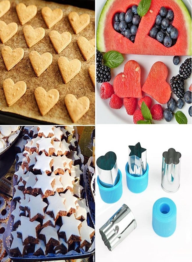 HASTHIP® 10 Pcs Cookie Cutter Shapes Set, Stainless Steel Fruit Cutter Shapes Embossing Mold, Bread Sandwich Cutter for Kitchen, Baking Mold, Pastry Mold (Blue) - Image 4