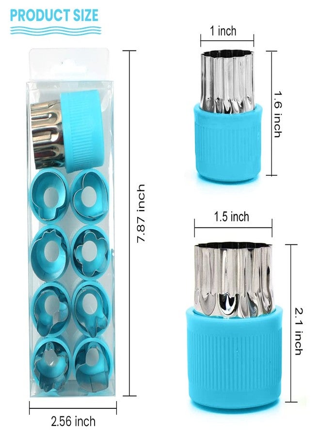 HASTHIP® 10 Pcs Cookie Cutter Shapes Set, Stainless Steel Fruit Cutter Shapes Embossing Mold, Bread Sandwich Cutter for Kitchen, Baking Mold, Pastry Mold (Blue) - Image 5