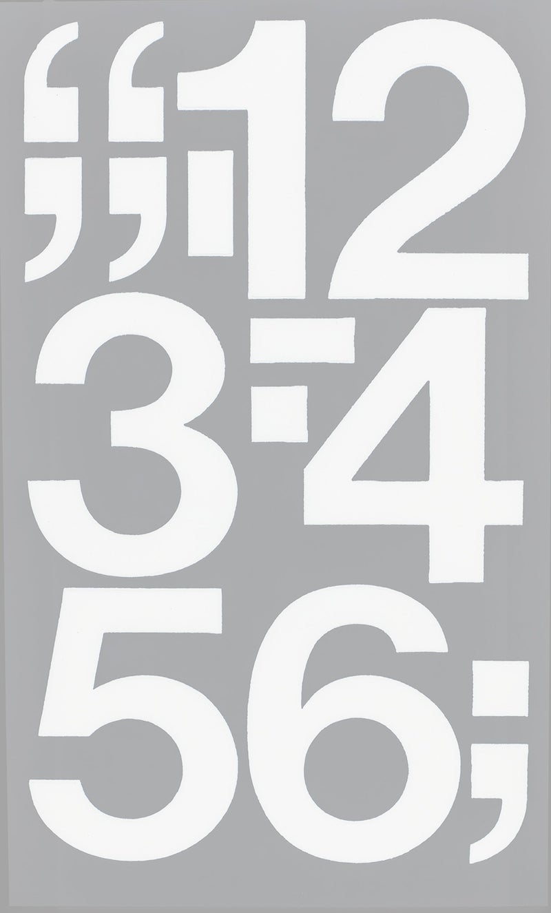 CHARTPAK Self-Adhesive Vinyl Numbers, 3 Inches High, White, 10 per Pack (01176) - Image 2