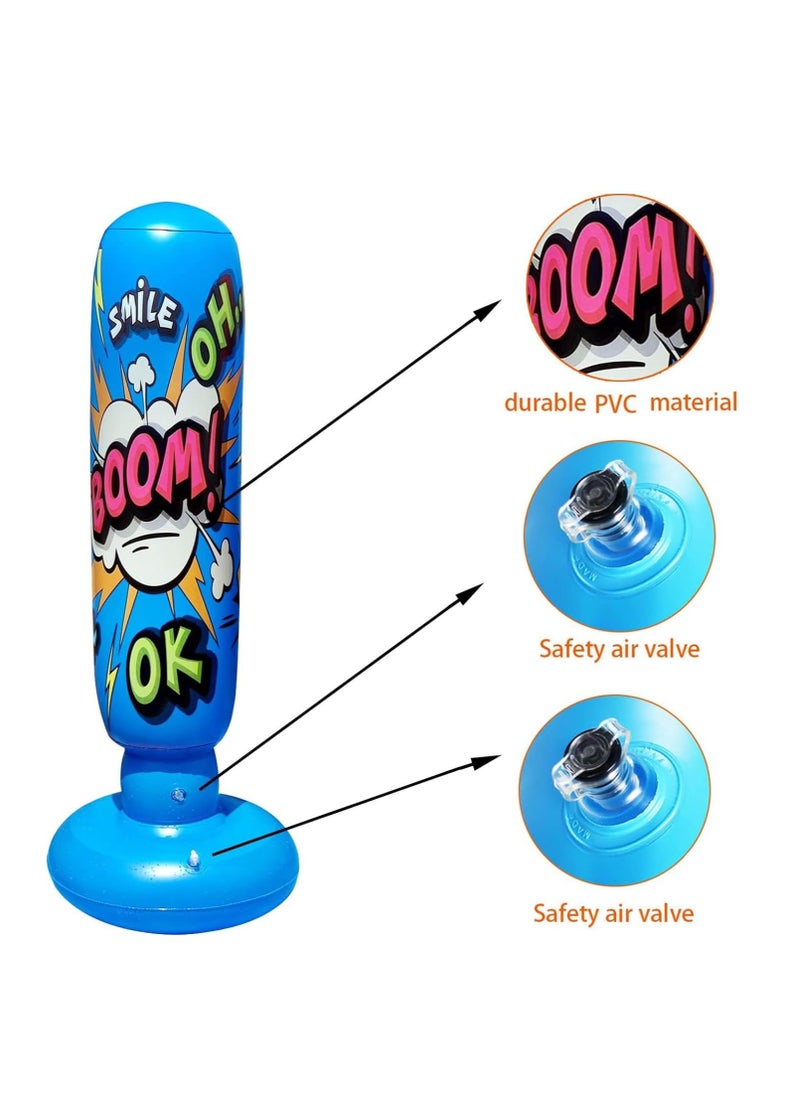 GUDOO Inflatable Punching Bags, 128cm Inflatable Boxing Bag, Inflatable Punching Bags for Kids Teens Freestanding Boxing Bag, Free Standing Punch Bag for Practicing Karate Boxing Bags  - Image 5
