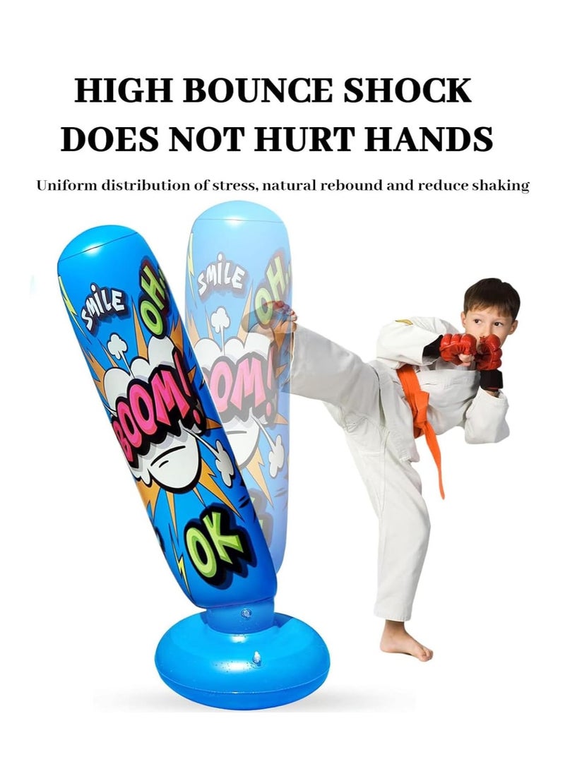 GUDOO Inflatable Punching Bags, 128cm Inflatable Boxing Bag, Inflatable Punching Bags for Kids Teens Freestanding Boxing Bag, Free Standing Punch Bag for Practicing Karate Boxing Bags  - Image 4