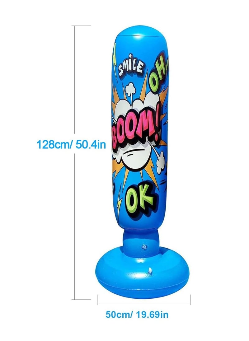 GUDOO Inflatable Punching Bags, 128cm Inflatable Boxing Bag, Inflatable Punching Bags for Kids Teens Freestanding Boxing Bag, Free Standing Punch Bag for Practicing Karate Boxing Bags  - Image 2