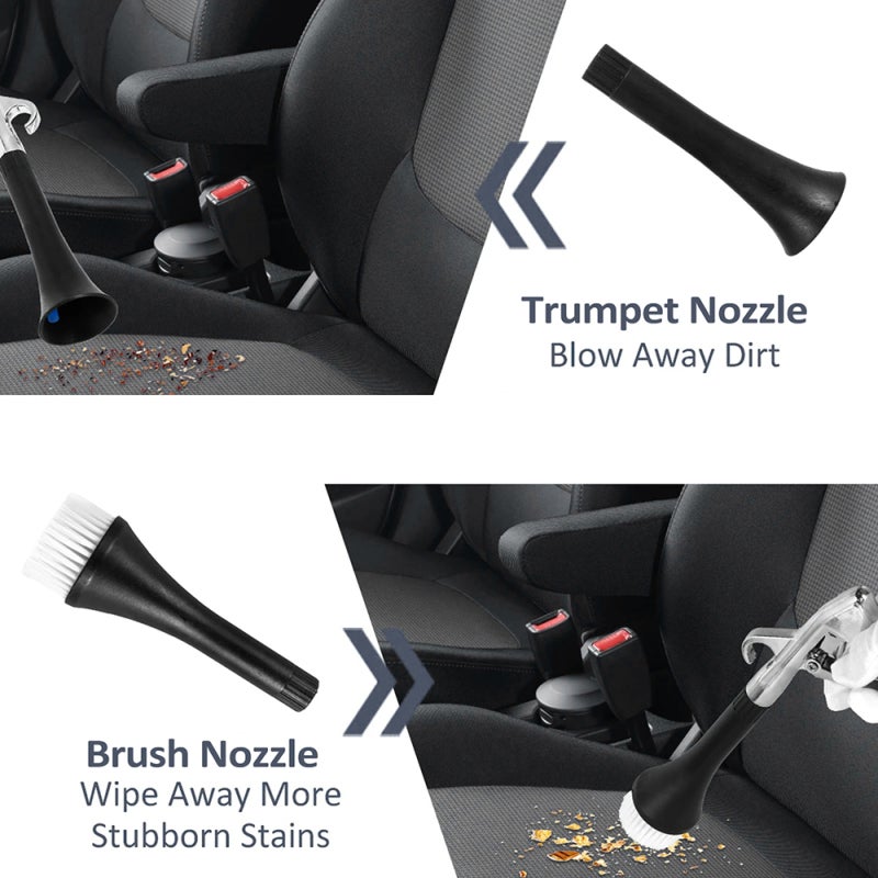 High Pressure Car Cleaning Tool: Silver & Black Ergonomic Handle - One-Button Operation Air Blow for Car Interior, Machinery, Home Appliance & Furniture Cleaning - Image 2